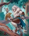 Ajani was considered a pariah by his tribe due to his albinism, except for his brother Jazal.