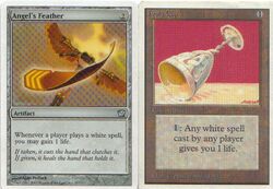 Angel's Feather from 9th Edition and Ivory Cup from Unlimited