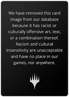 A summary of the racial and cultural concerns that led to the card's banning.
