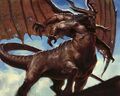 A demon-dragon from Grixis. Art by Karl Kopinski.