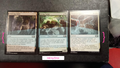 Partial washed-out cards from an ink error.