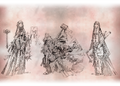 Innistradi Humans from the Church of Avacyn. Concept art by Wayne Reynolds.