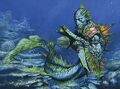 An Otarian Merfolk. Art by Jim Murray.