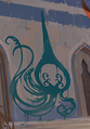 The Renegades' "Leaking Spire" symbol painted on a wall