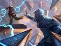 Jace tries to stop Nahiri from activating the lithoform on Zendikar.