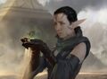 Nissa connects to Amonkhet's soul, feeling the pain that Nicol Bolas caused.