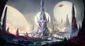 Phyrexia: All Will Be One key art by Matteo Bassini.