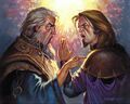 Due to Urza's methods, many discussions took place between the planeswalker and Barrin.