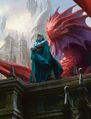 Jace and Niv-Mizzet in key art from Return to Ravnica.