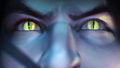 Detail of Sarkhan's draconic eyes.