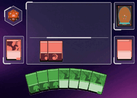 An example of tapping two Forests and a Mountain for mana.