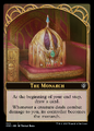 The Monarch marker as printed in the Phyrexia: All Will Be One commander decks.