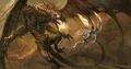 Time Spiral fat pack panorama by Aleksi Briclot featuring Bogardan Hellkite vs. Serra Avenger.