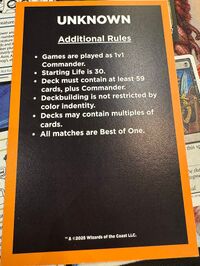 A rules summary card from GenCon 2025.
