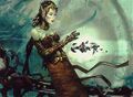 A Viridian elf, from Mirrodin. Art by Scott M. Fischer.