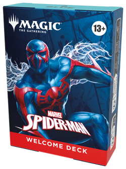 Blue deck box featuring Miguel O'Hara's Spider-Man 2099.