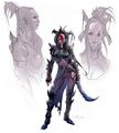 Female Zendikari Vampire concept by Aleksi Briclot.